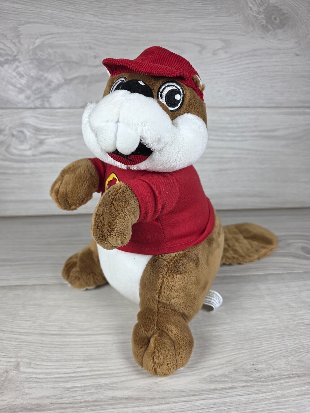 Buc-ee's Beaver Mascot Plush in Red Shirt and Cap Anthropomorphic Buc-ee SU35